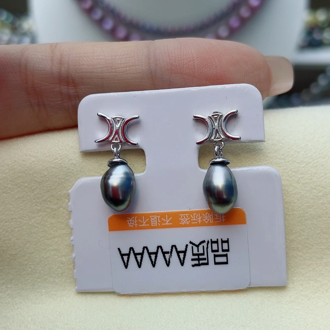 耳饰银S925镶嵌海水珍珠w39