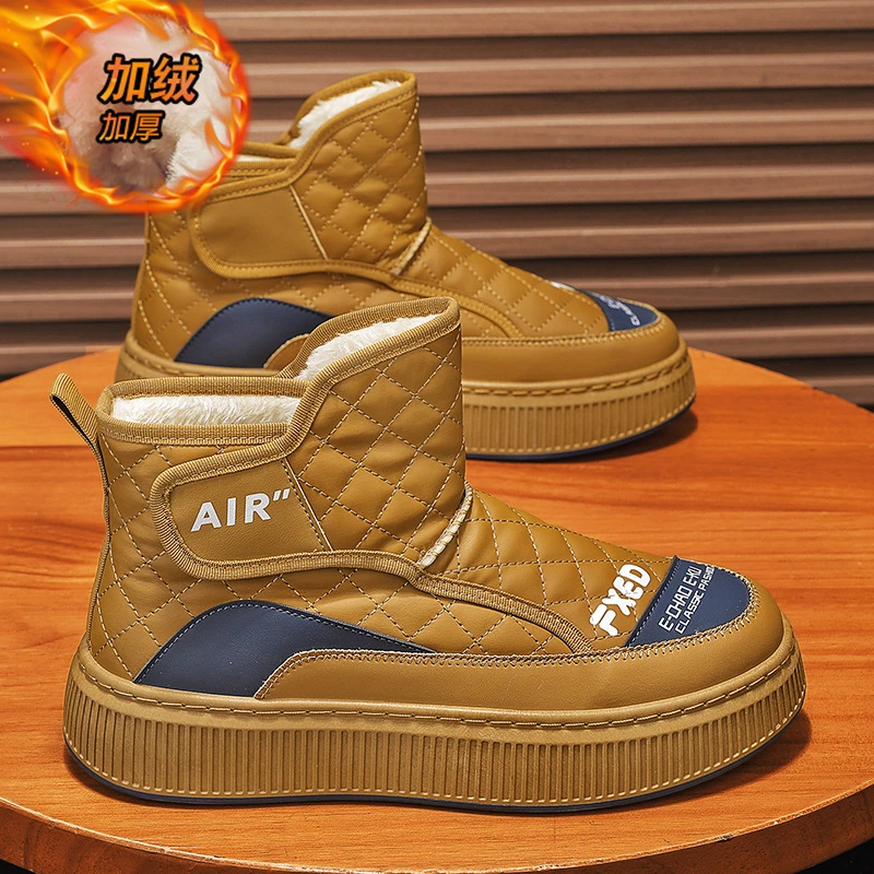 男生秋冬加绒高帮休闲雪地靴W275-1