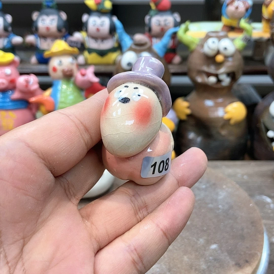 摆件直播间手工抽象陶瓷摆件108