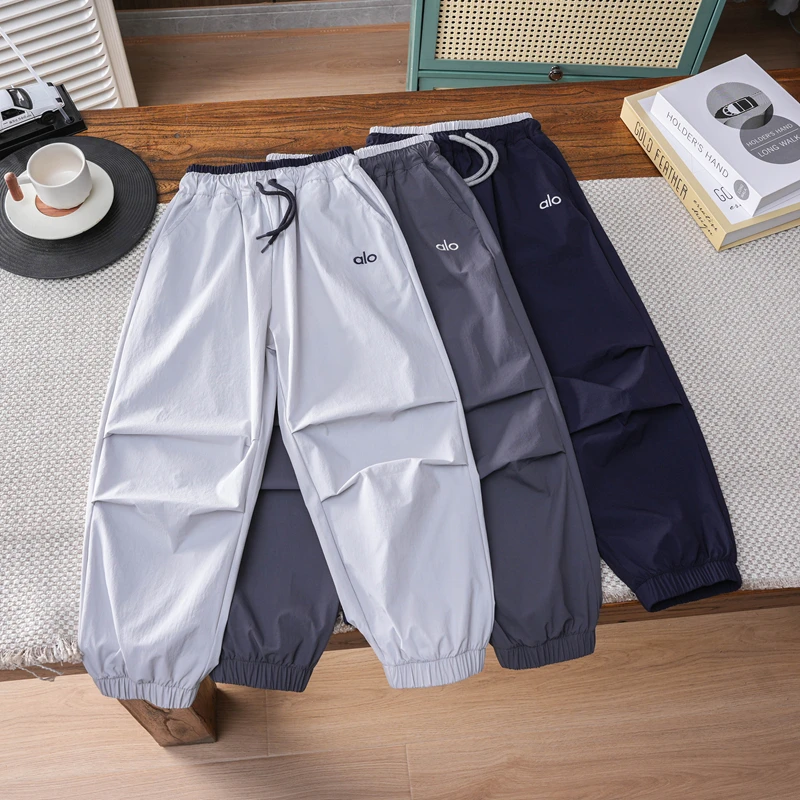 男女童夏速干裤中大童韩范休闲撞色腰长裤薄儿童弹力百搭裤子薄