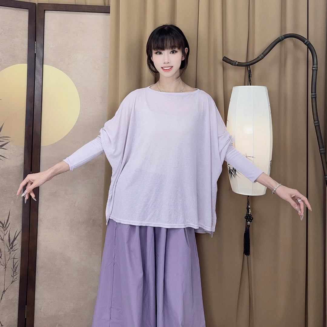 017-shishi现代舞蹈服女宽松舞蹈生日常穿搭长袖艺考生形体罩衫