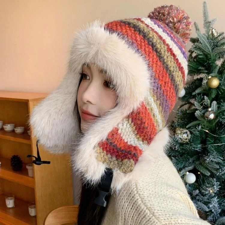 毛茸茸防寒帽子东北女冬季哈尔滨旅游保暖雪地雷锋帽护耳骑车加绒