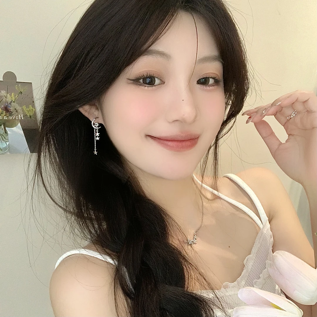 FULL GIRLISH耳环01267简约星星月亮流苏耳环