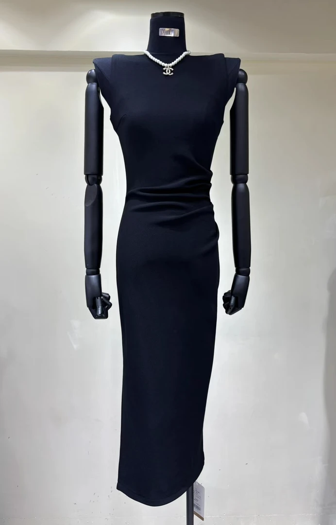 5059LUo新款韩版设计感小众气质名媛连衣裙女收腰显瘦背心长裙子