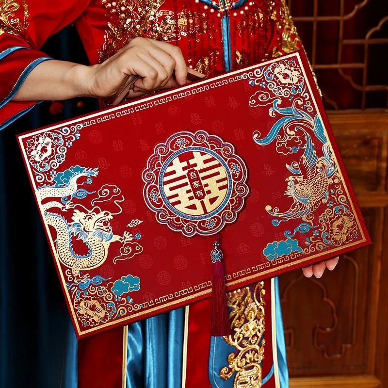 彩礼钱盒子订婚礼金盒现金彩礼箱聘礼礼金箱结婚用品大10万箱子