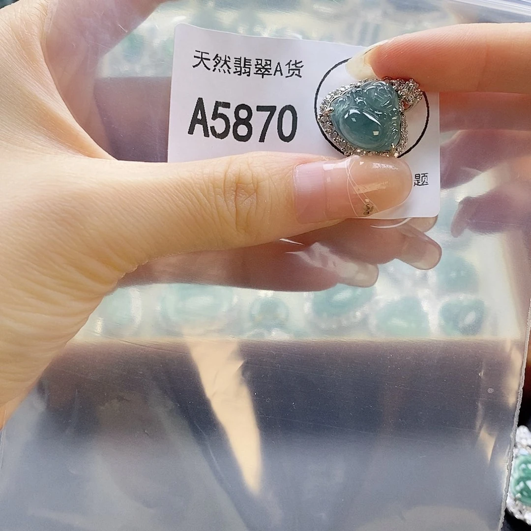 翡翠未镶嵌吊坠(赠链)