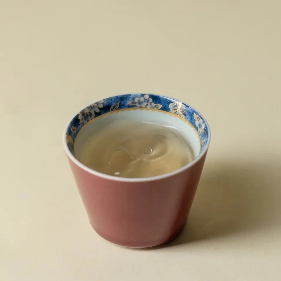 【包包爱茶器】中国红蝶恋花青花直筒杯家用陶瓷主人杯复古