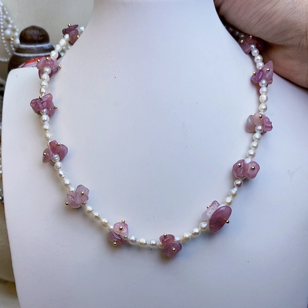 淡水珍珠颈饰银S925镶嵌