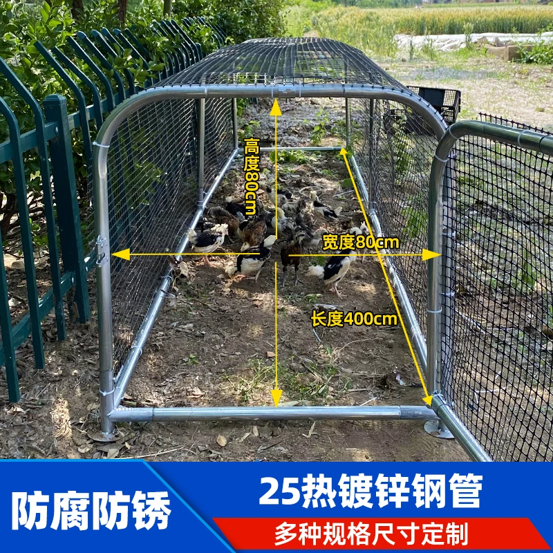 多功能户外鸡笼跑道铁丝网可防黄鼠狼适合养家禽使用25热镀锌钢管