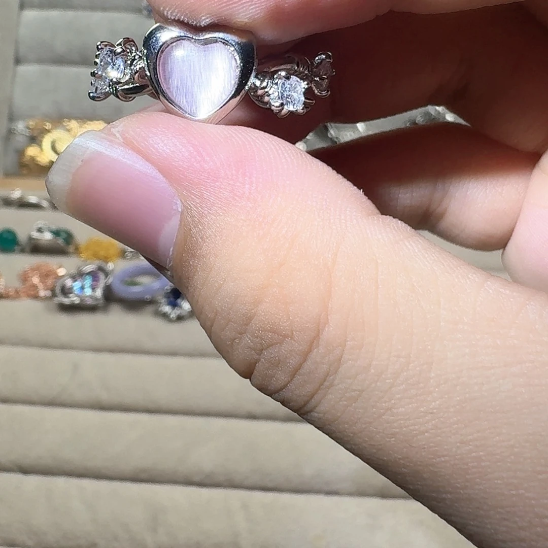 芙蓉石戒指银S925镶嵌
