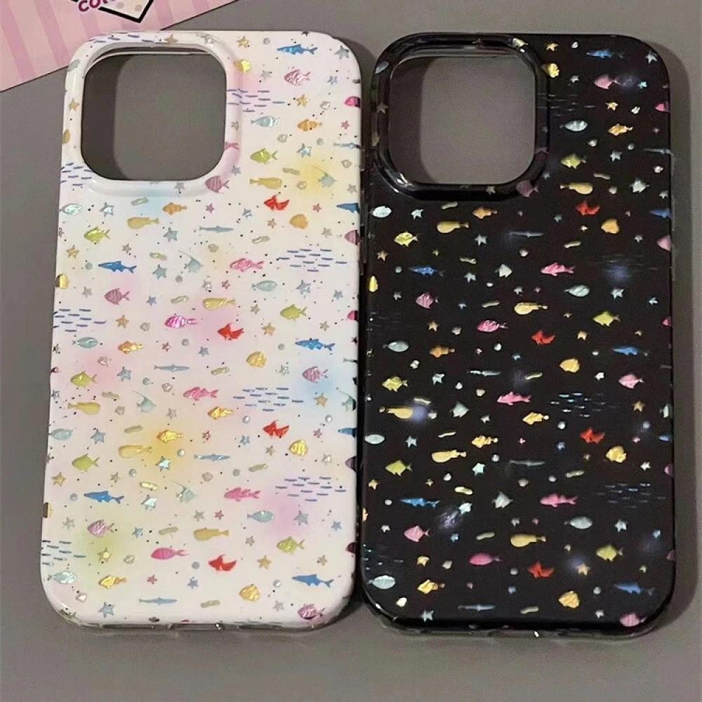 闪度侠彩色小鱼适用iPhone16/15promax手机壳华为P70oppo小米vivo