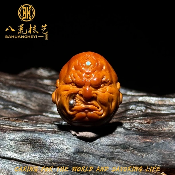 烟鬼恶僧油核核橄榄核雕刻镶嵌工艺2.1×2.2回血！