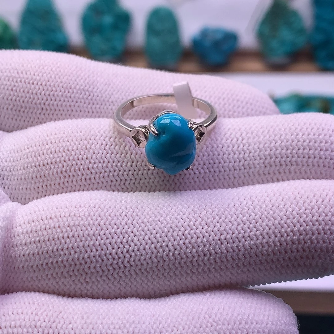 绿松石未镶嵌随型戒指9+