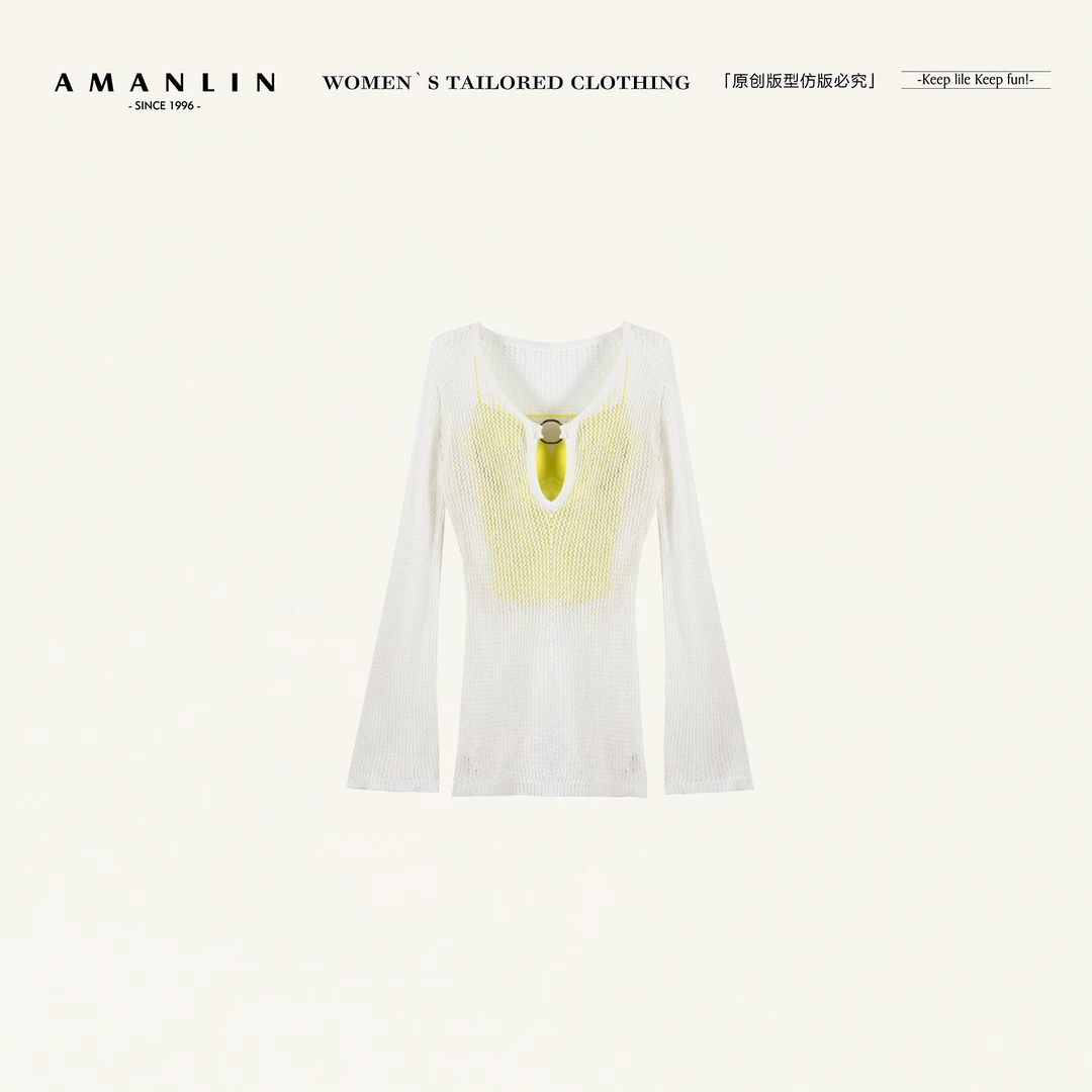AMANLIN/阿谩琳欧若风春季时尚小众炸街高级感上衣两件套Y596553