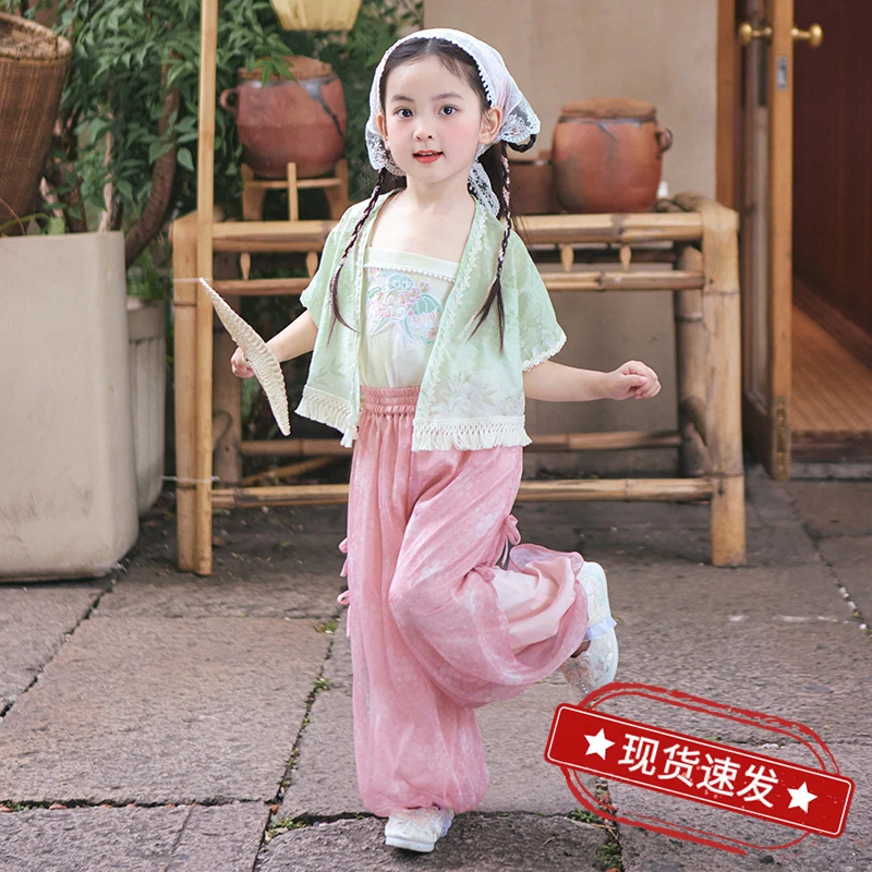旗铂-听风絮 汉服女童2025新款儿童古风国风古装中国风套装夏季