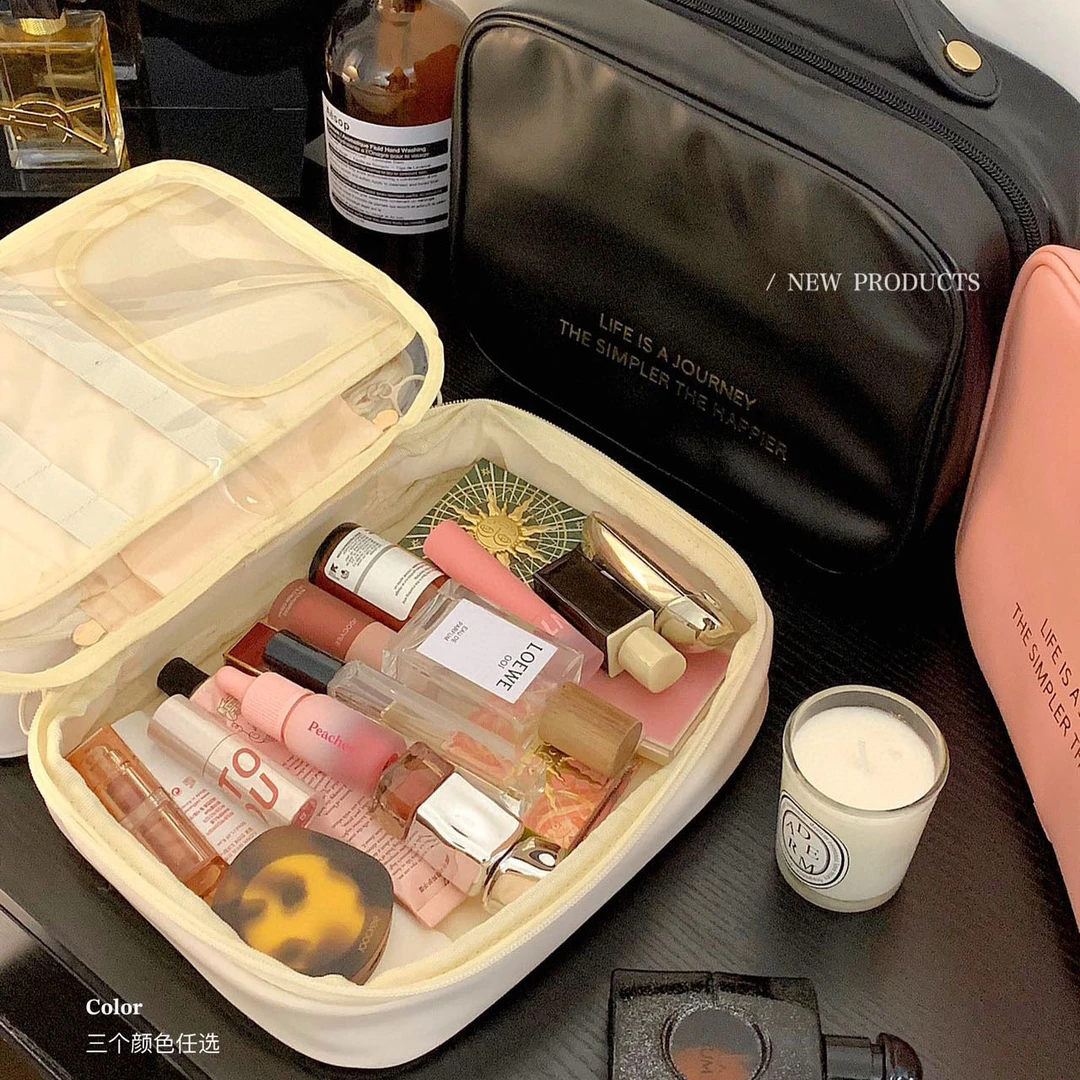 大容量PU化妆包2025新款防水多功能洗漱包女便携化妆品收纳包高级