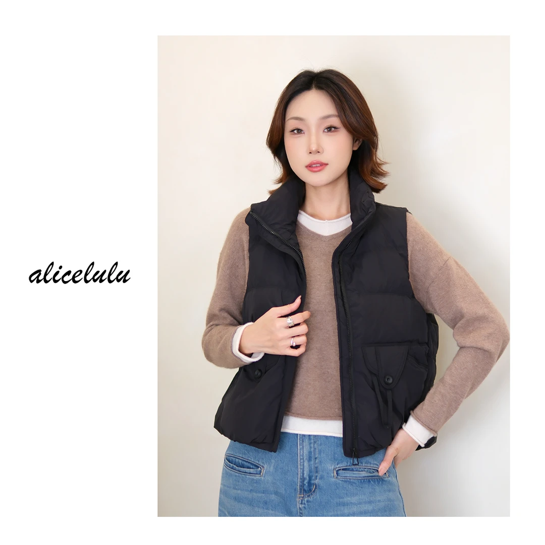 [alicelulu]休闲百搭立领羽绒服马夹保暖时尚 马甲外套S2143769T