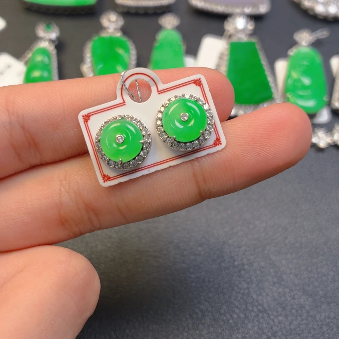 翡翠银S925镶嵌吊坠(不含链)