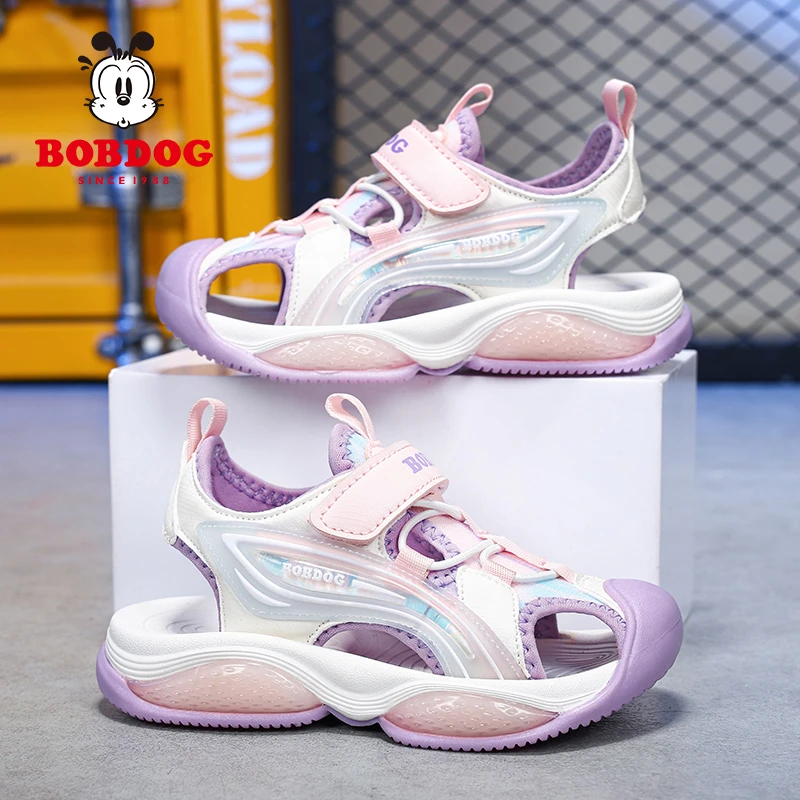 巴布豆男童凉鞋夏季新款网面软底百搭时尚防滑包头凉鞋儿童沙滩鞋