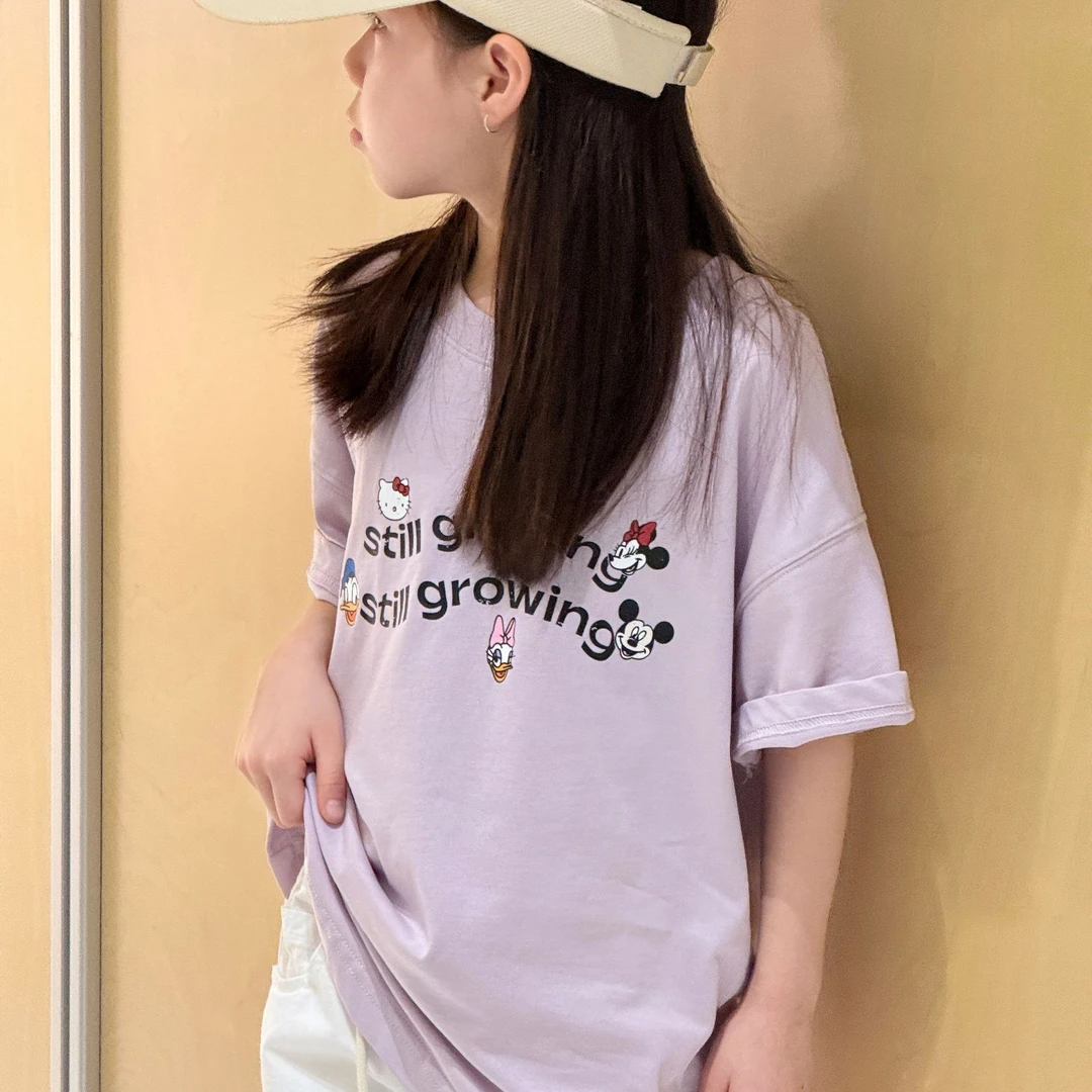 KIKIAND中大童上衣运动宽松休闲夏季百搭短袖T恤--806-135