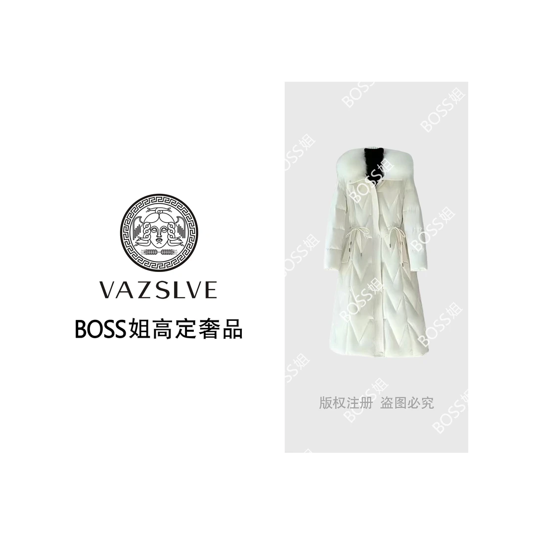 【VAZSLVE/全新奢品】捡漏冬季长款狐狸毛领女士淑女鹅绒服4EY018