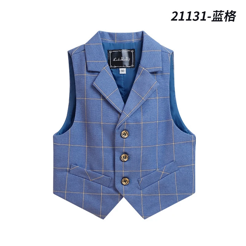 儿童西装礼服绅士马甲男童生日花童西服主持钢琴演讲帅气马夹背心