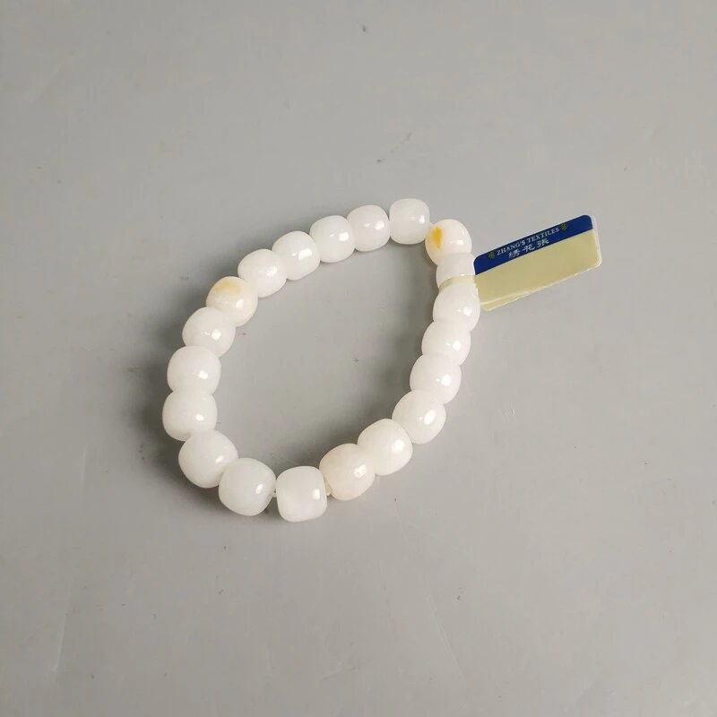 和田玉白肉带皮手串-M25FV001586-03