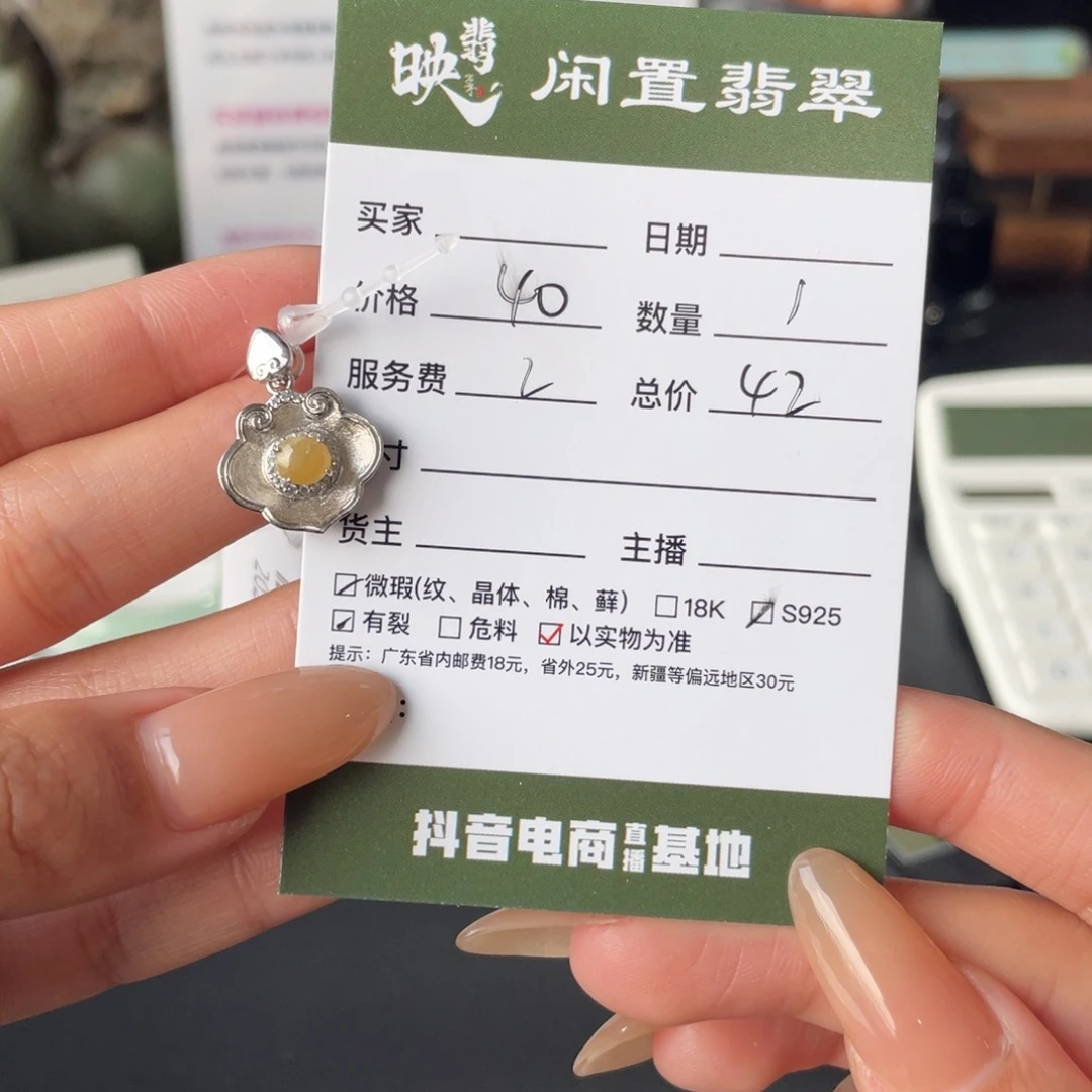 翡翠银S925镶嵌颈饰翡翠