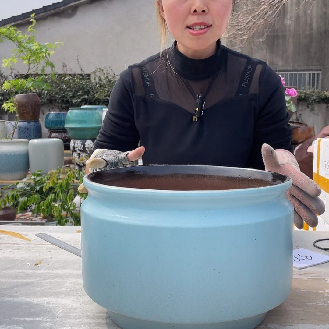 紫砂花盆王嫂花盆直播0310-五大蓝拼