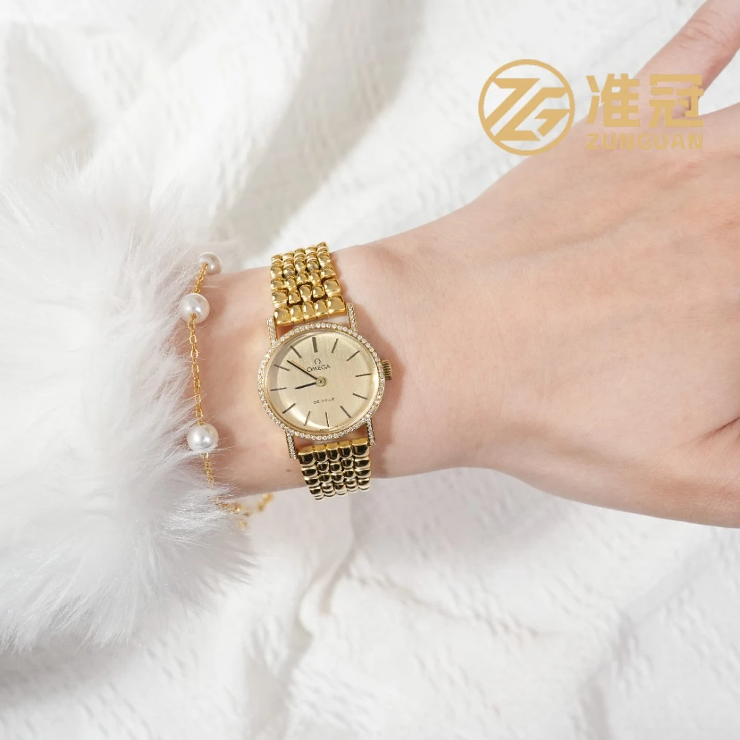 95新 Omega/欧米茄 24.5*23mm手动机械YL3862后镶钻碟飞名表