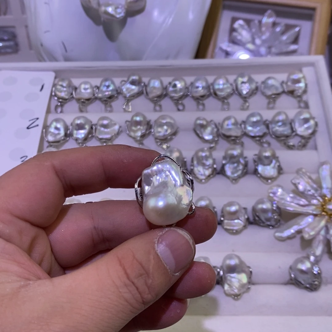 梵***戒指淡水珍珠未镶嵌