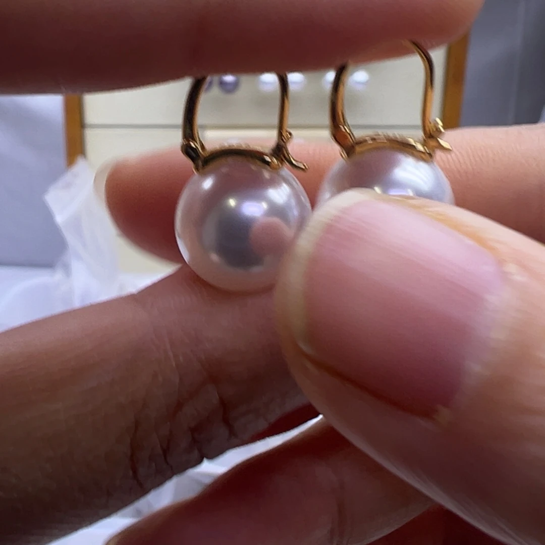 银S925镶嵌淡水珍珠耳饰