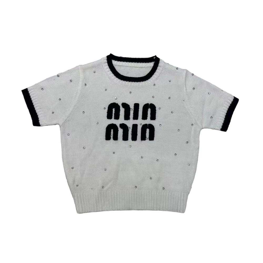 时尚女短袖夏季圆领修身毛针织衫春夏 600