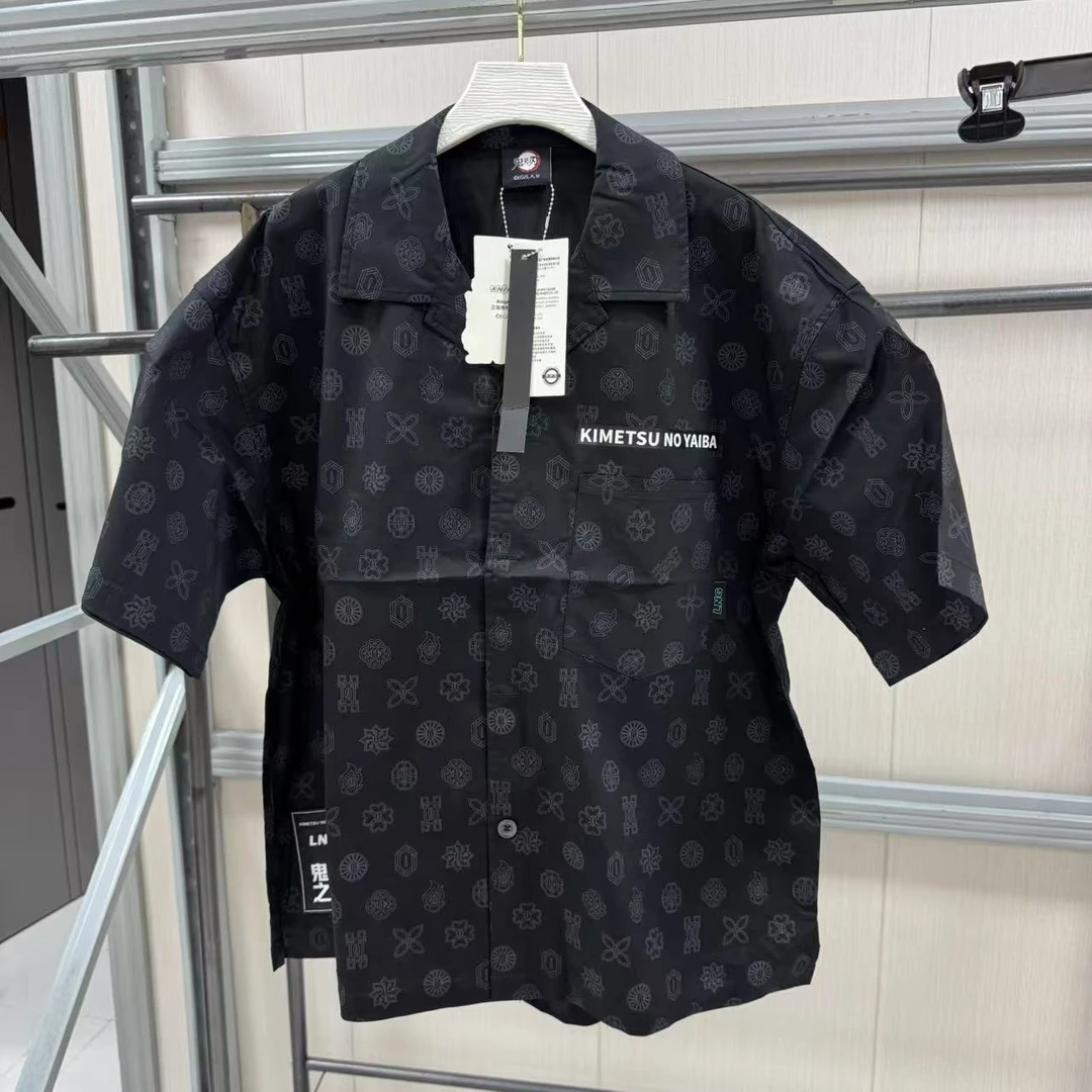 (直播）李宁衬衫夏季男子LNG×鬼灭之刃联名系列休闲短袖LSHR501