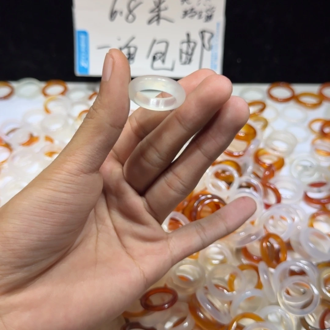 玛瑙/玉髓戒指合金92号微瑕