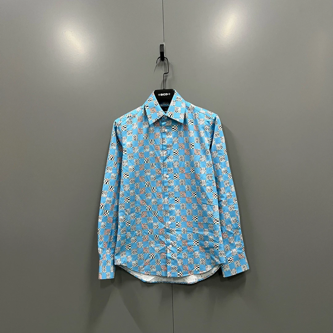 未使用 LouisVuitton/路易威登 (jp)508 棋盘格长袖衬衫 XS码