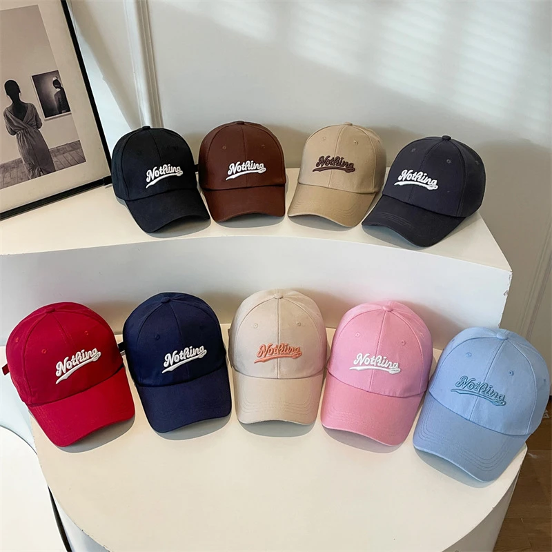 半硬顶帽子女2025新款立体字母刺绣鸭舌帽学生情侣显脸小棒球帽男
