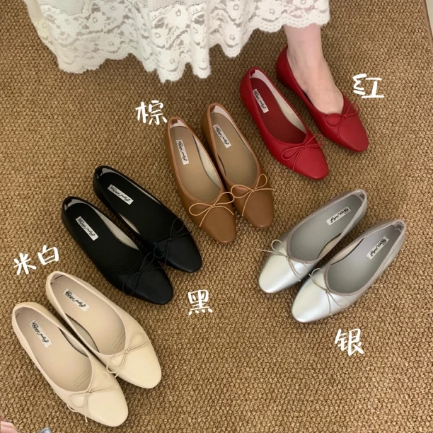 内增高绒面法式玛丽珍2025年新款芭蕾舞鞋复古软底单鞋1980-19