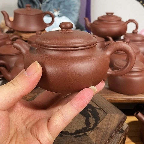 紫砂茶壶不*约210cc原矿紫泥仿古