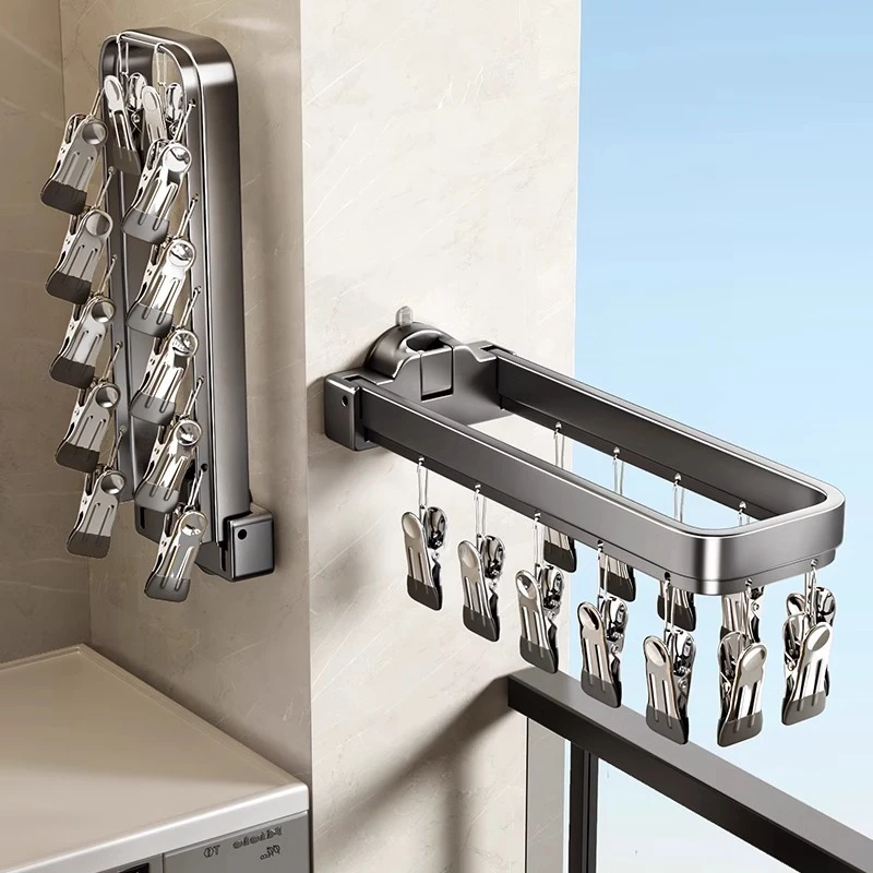 吸盘折叠袜子晾晒架阳台家用衣架婴儿晾衣架无痕多夹子晒袜子神器