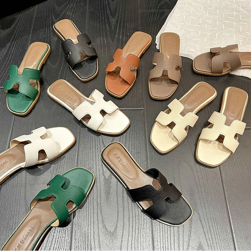 时尚拖鞋女外穿2025夏新款韩版一字拖平底防滑软底海边沙滩H拖鞋