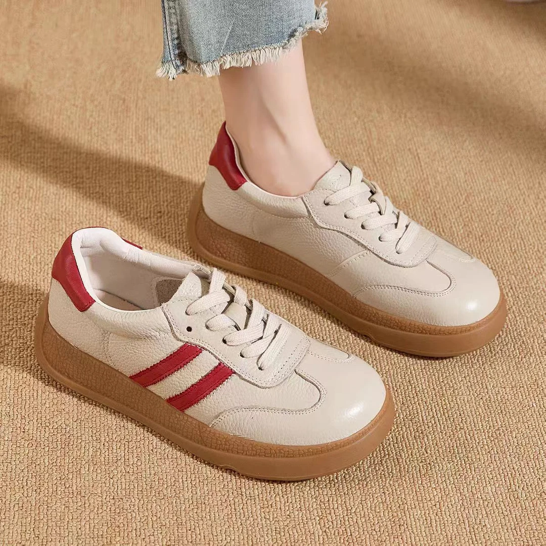 拼色真皮多巴胺爆款运动轻便舒适德训鞋25028