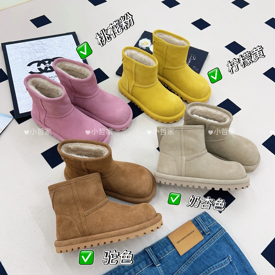 【大棉】冬季韩版平底圆头中帮百搭时尚雪地靴一脚蹬休闲棉鞋18101