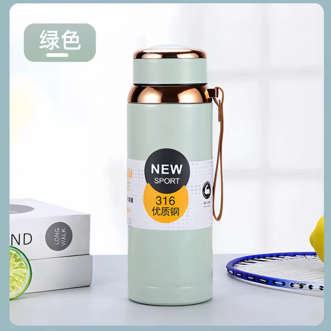 【新疆西藏包邮】新款316不锈钢大容量1L保温杯户外便携带提绳水壶