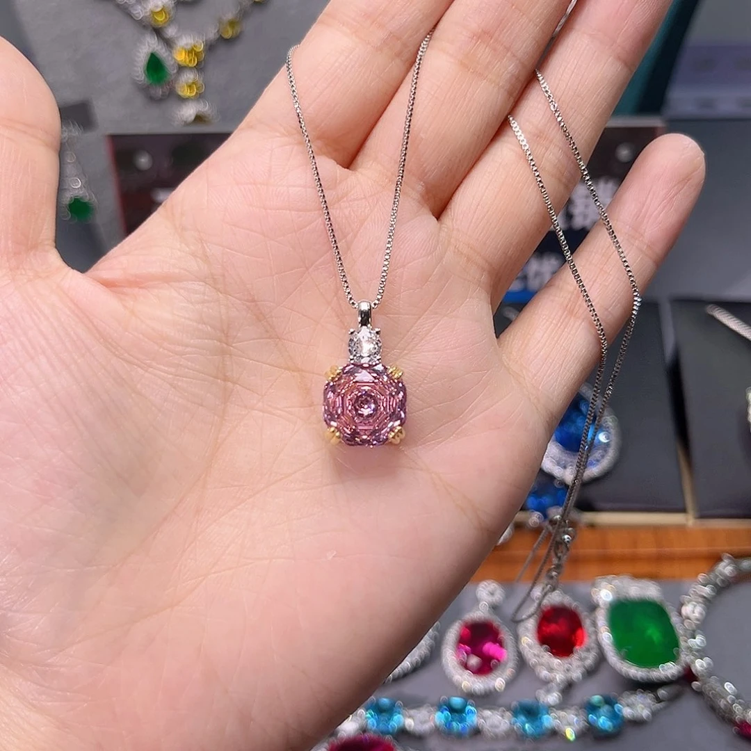 蓝宝石耳饰银S925镶嵌97