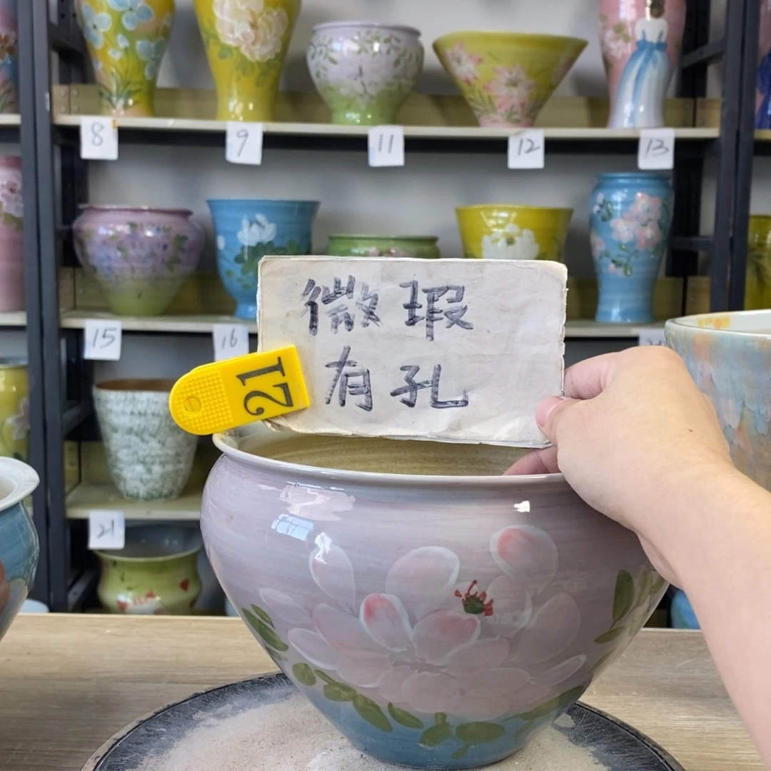 景德镇手工手绘陶瓷花盆