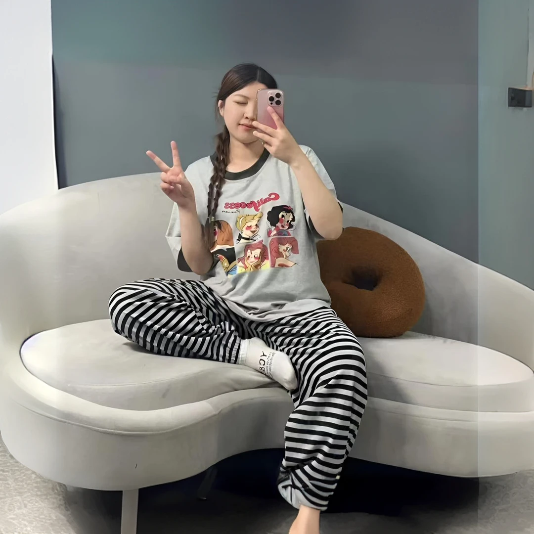 【白雪公主】新款白雪六公主纯棉休闲女士卡通宽松睡衣家居服-138