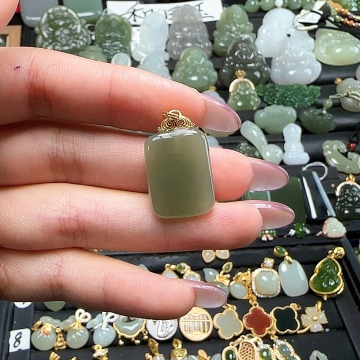 颈饰银S925镶嵌和田玉