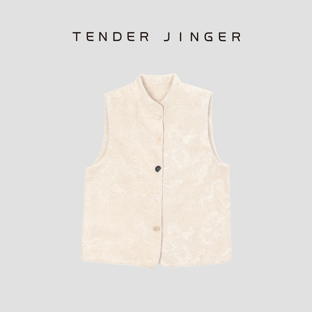 Tender Jinger新中式重工刺绣国风马甲T51YMS80122