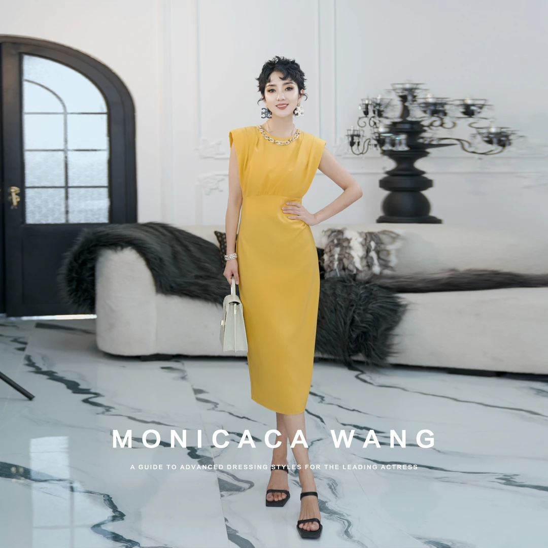 【莫妮卡卡】2025年夏季穿搭收腰修身显瘦时尚无袖连衣裙ZJL8266-1